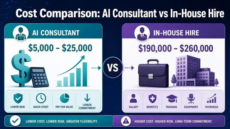 AI consultant versus in-house AI hire cost comparison for 2026