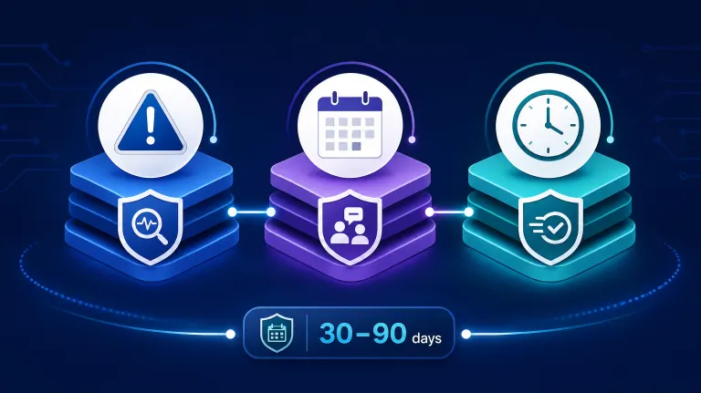 Infographic showing the three layers of ongoing AI consulting support: monitoring, workflow adjustments, and defined response time