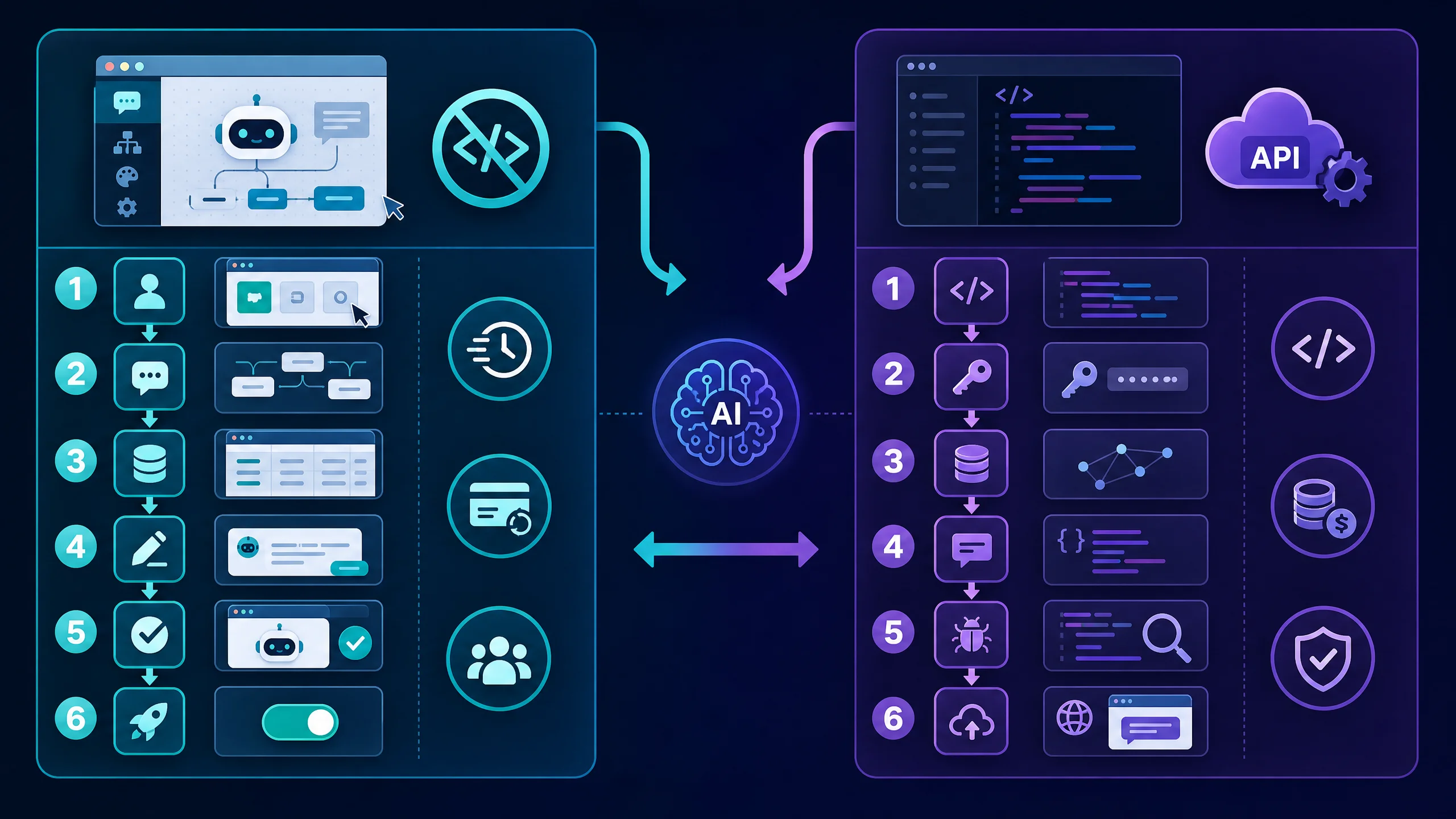 Infographic comparing DIY AI chatbot routes and essential steps.