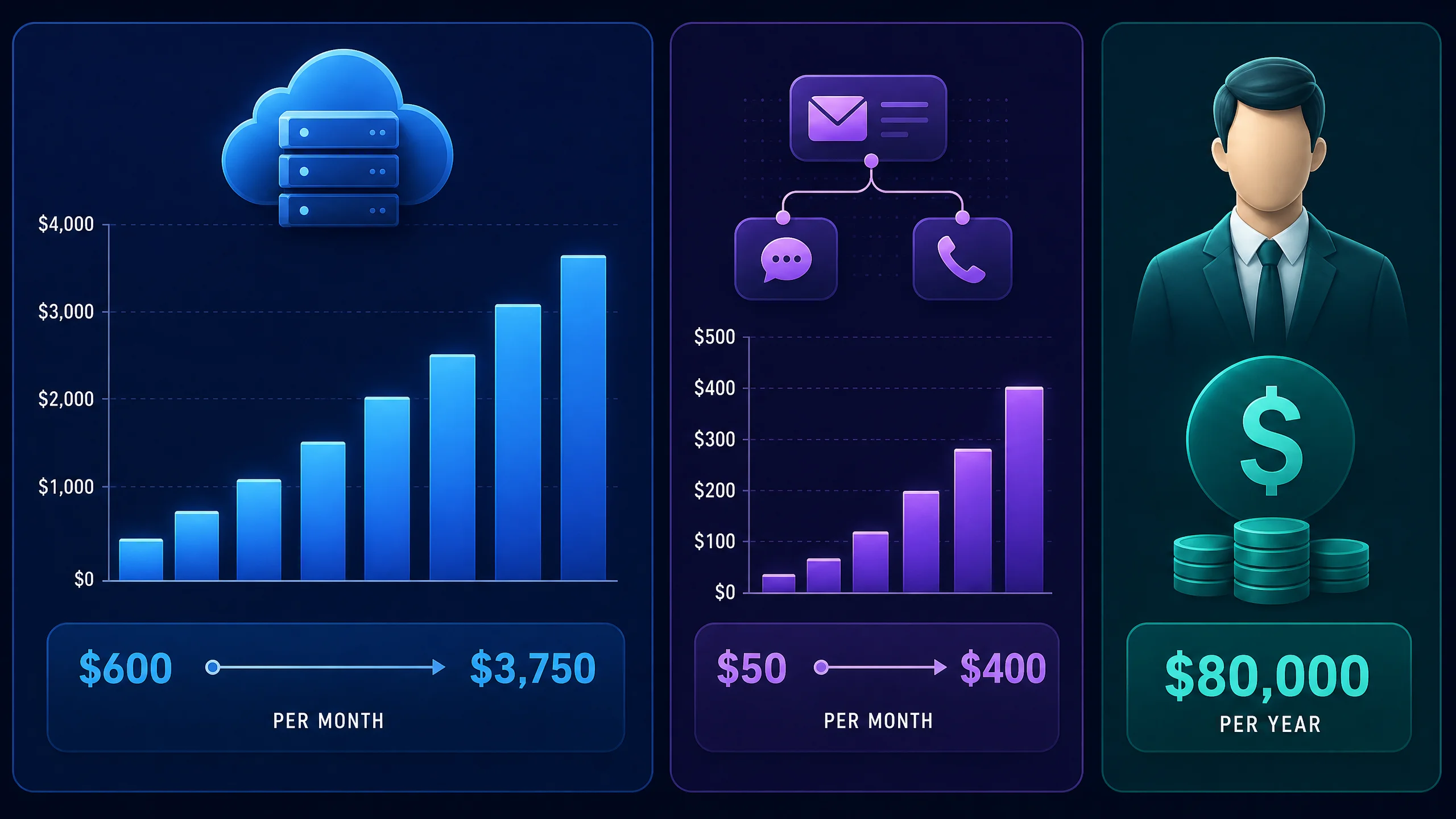 infographic comparing costs of AI SDR platforms and human SDRs