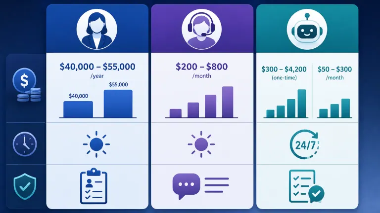 Cost comparison of intake options: Coordinator vs Service vs AI