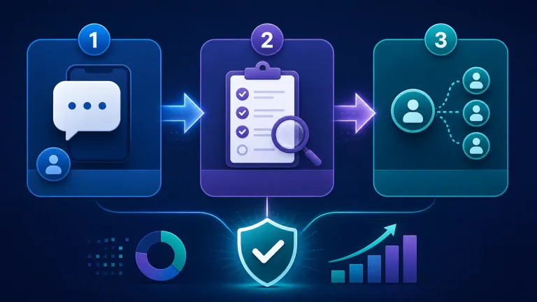 Infographic illustrating stages of automating client intake in law firms