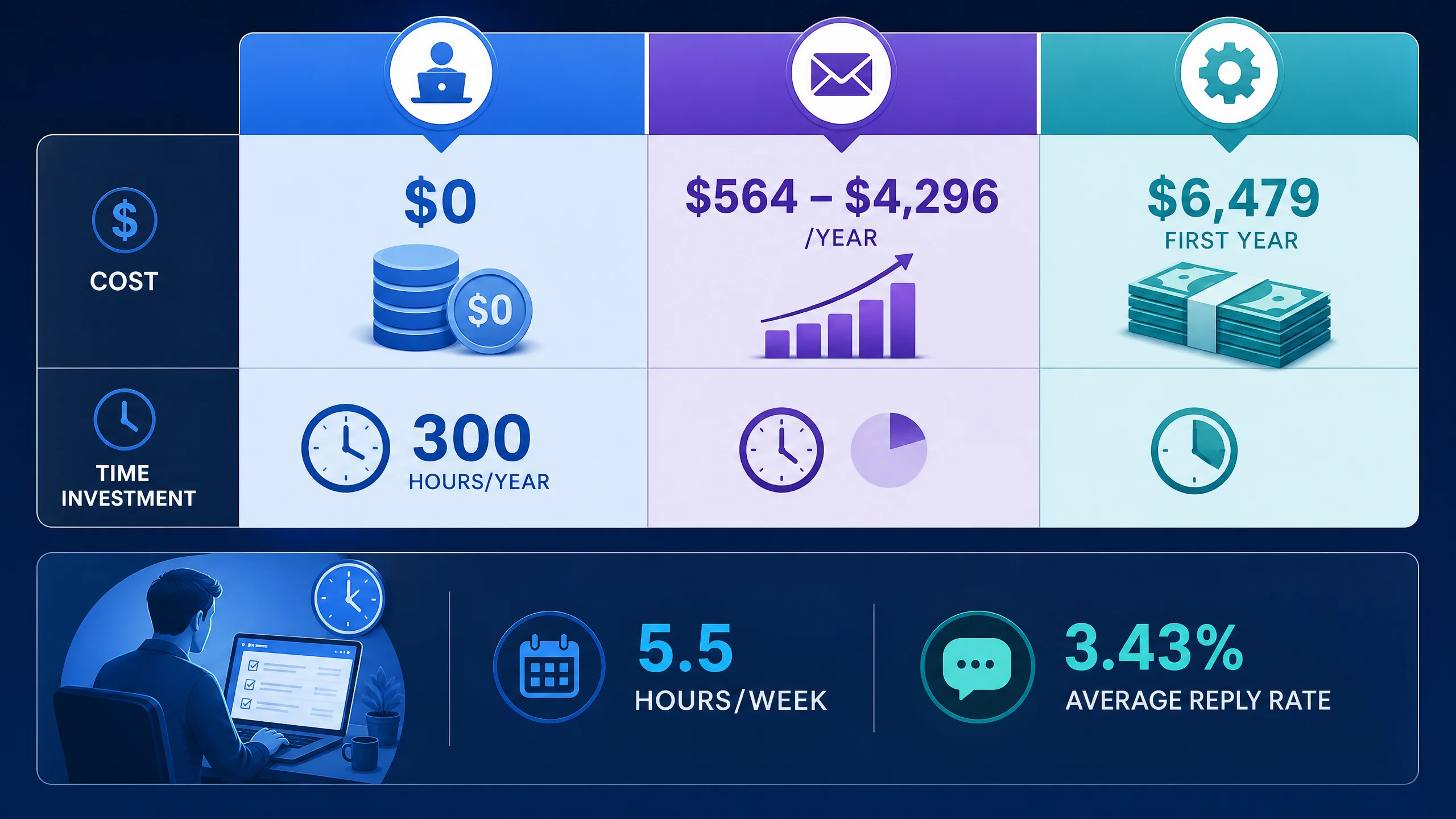infographic comparing B2B lead generation methods and costs