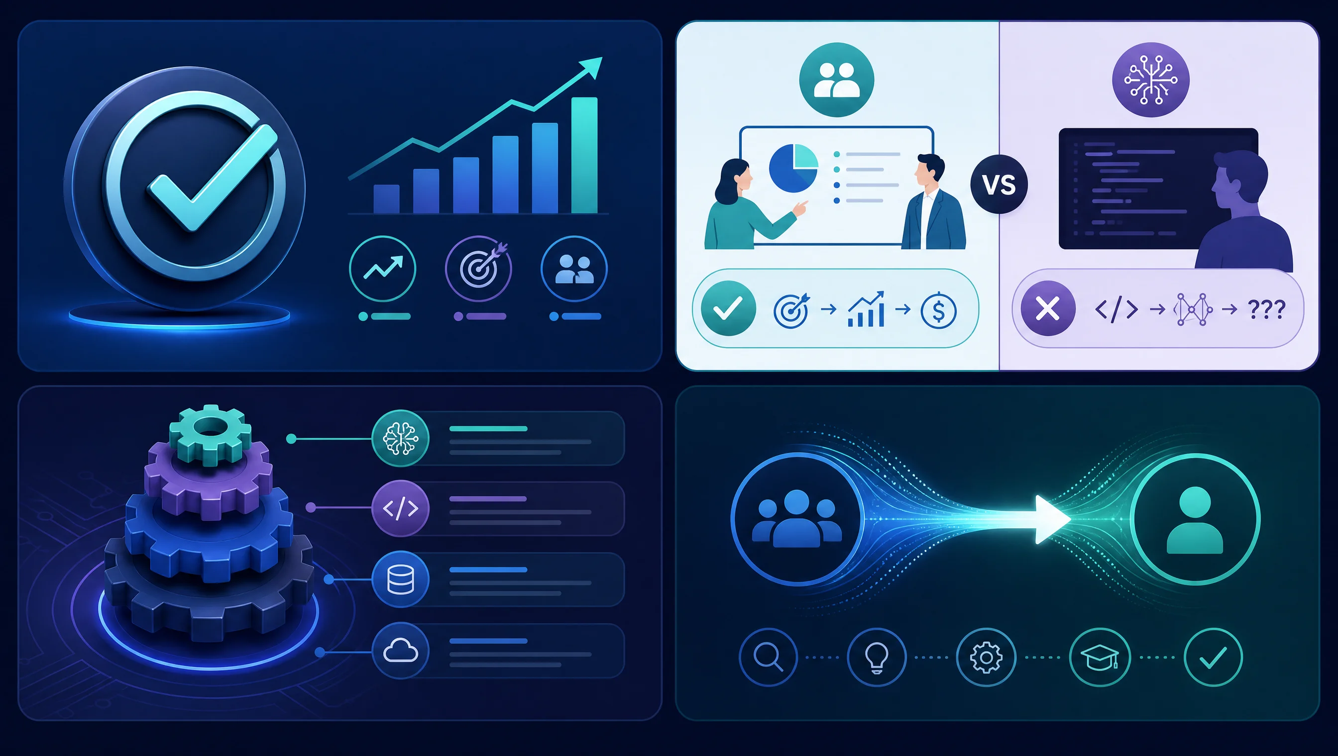 Infographic showing factors to consider when choosing AI consulting firms.