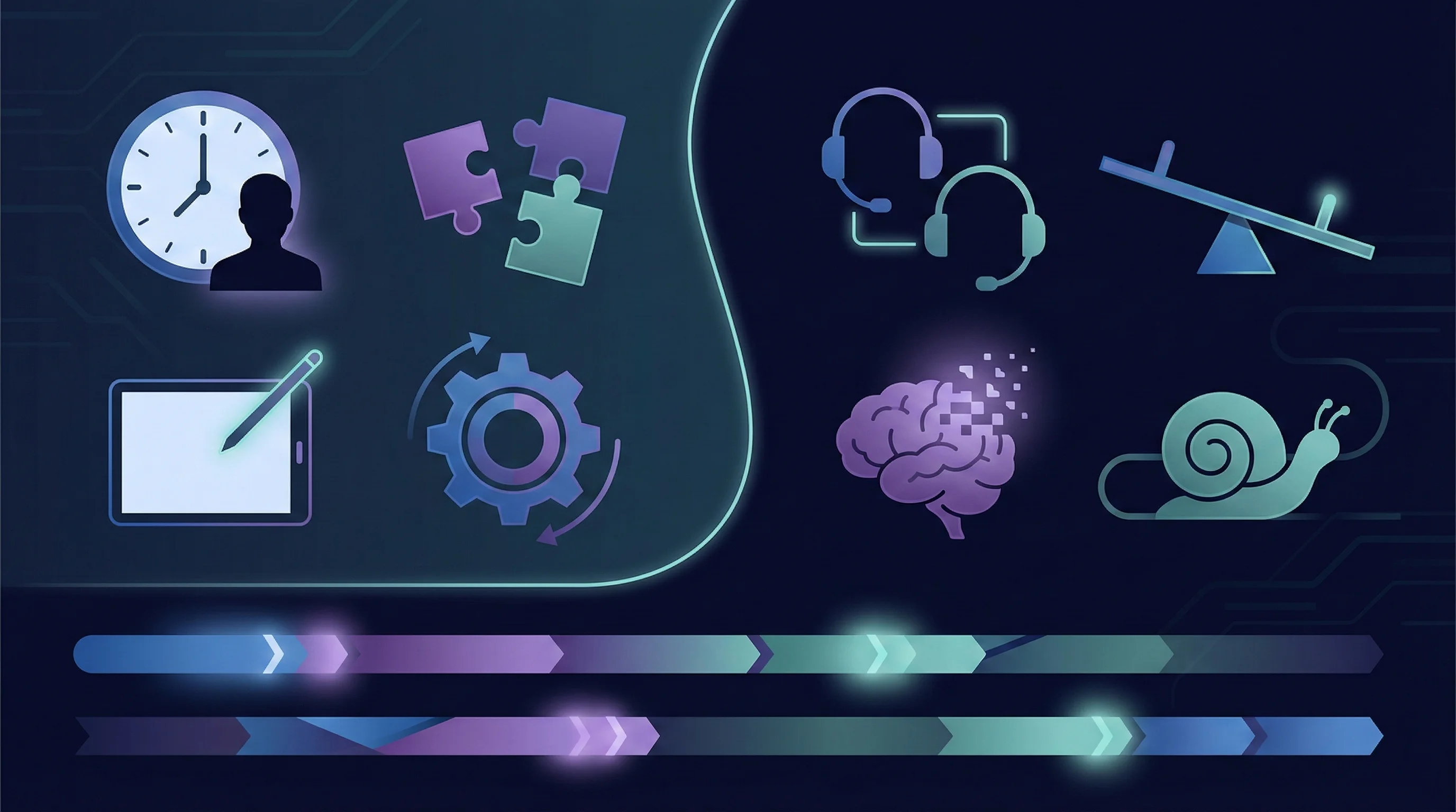 Timeline comparison showing setup phases for AI automation vs agency onboarding with key milestones