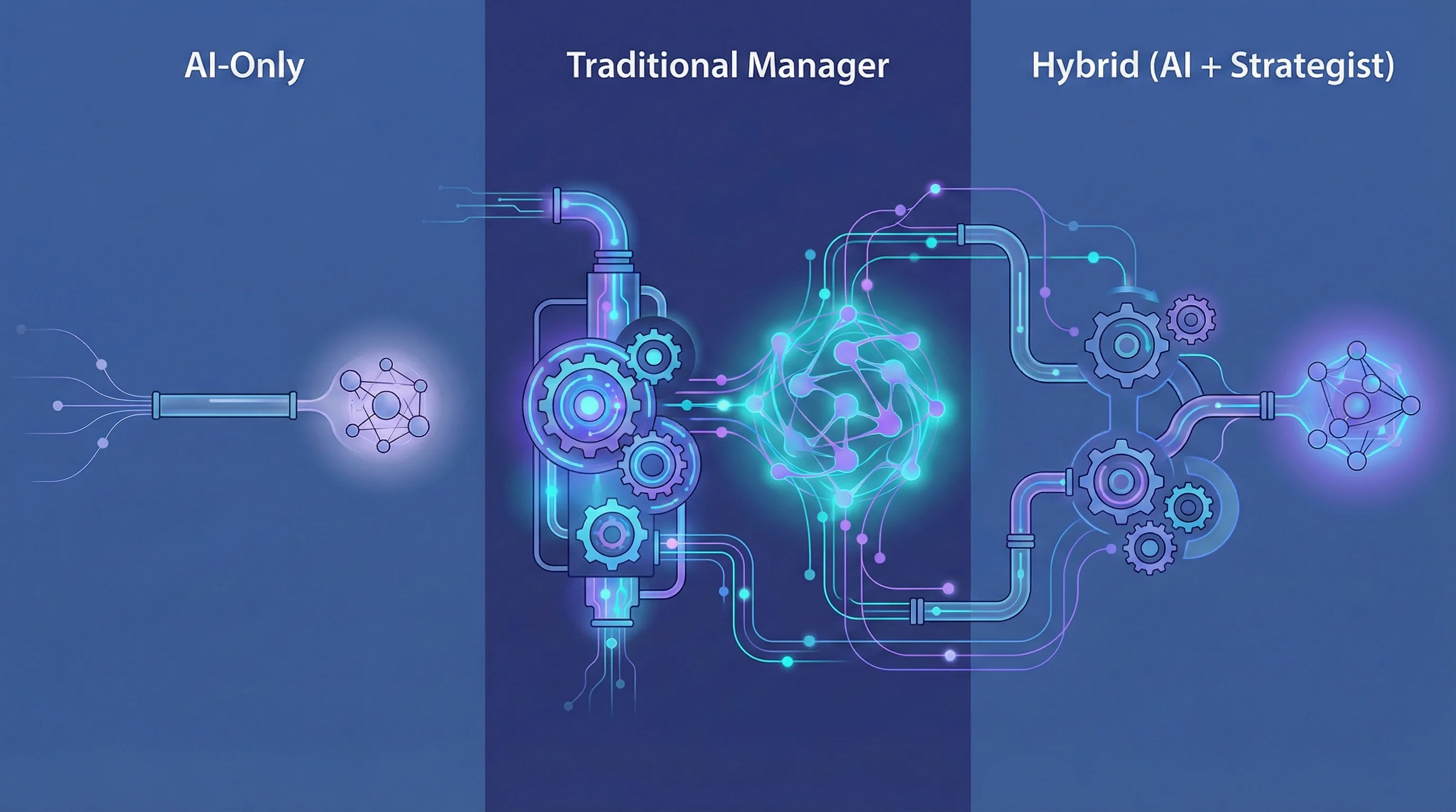 12-month cost comparison chart showing AI vs traditional manager ROI