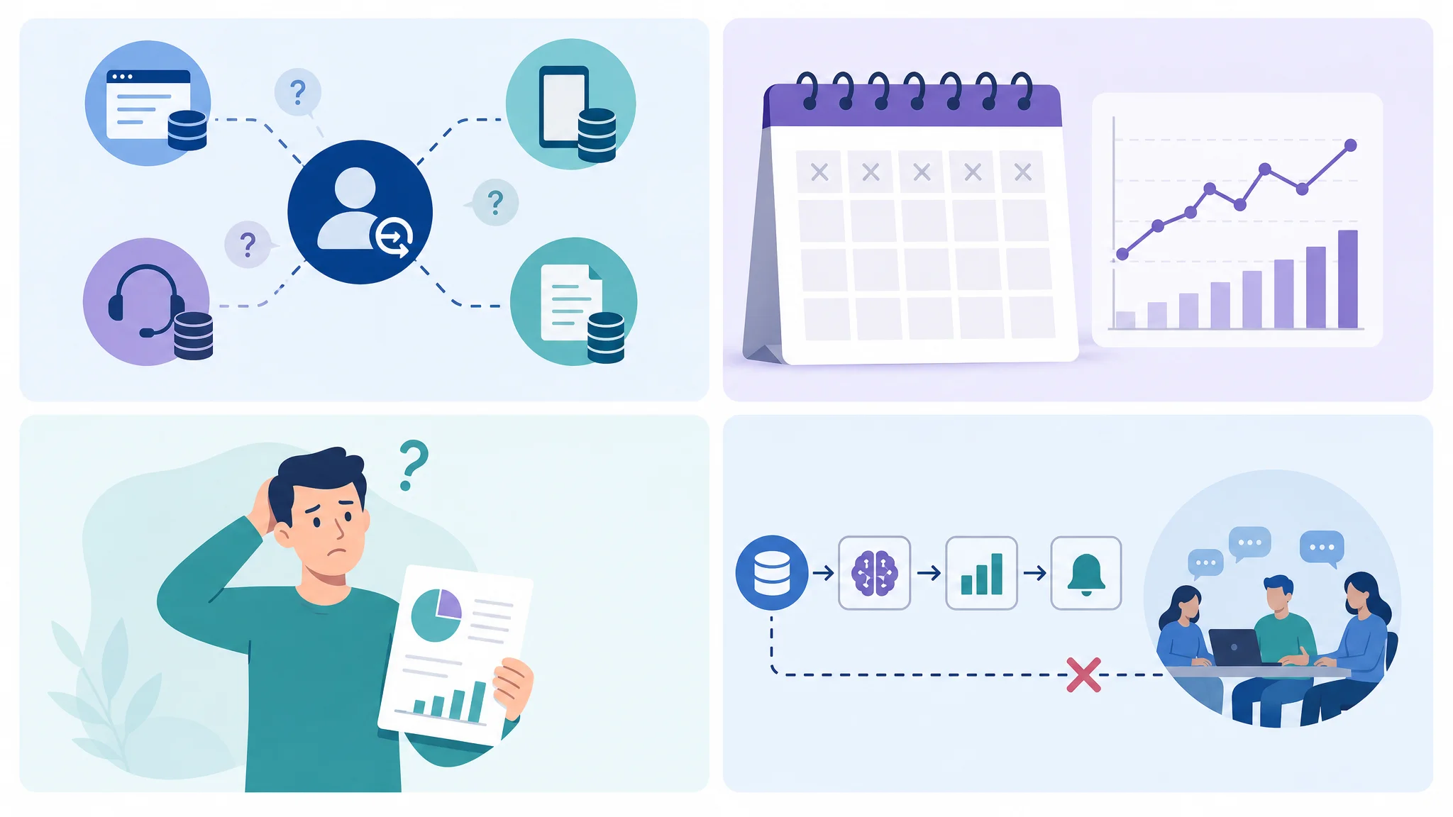 Infographic illustrating causes of churn prediction timeline slippage.