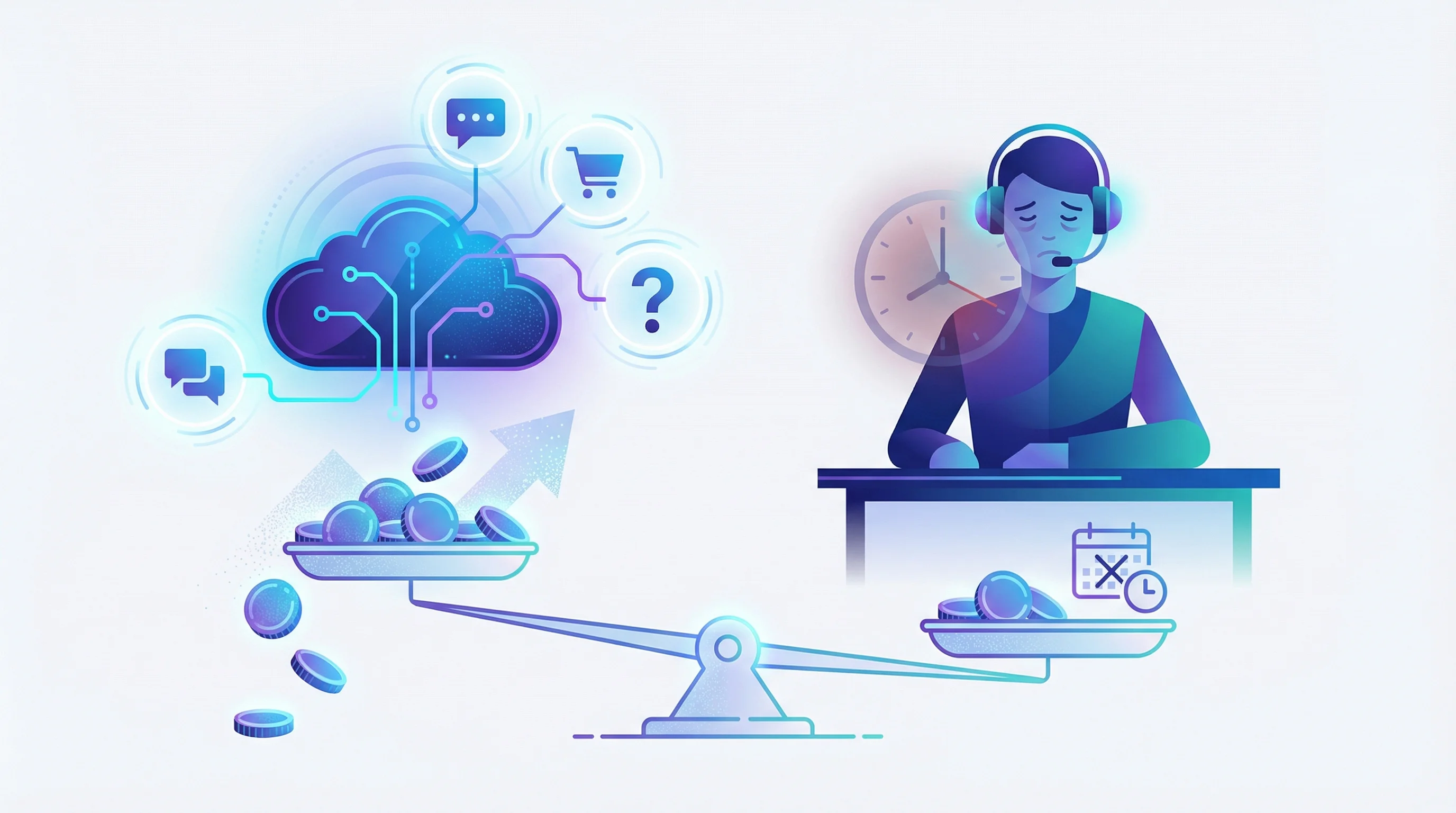 Cost comparison between AI customer service and hiring staff